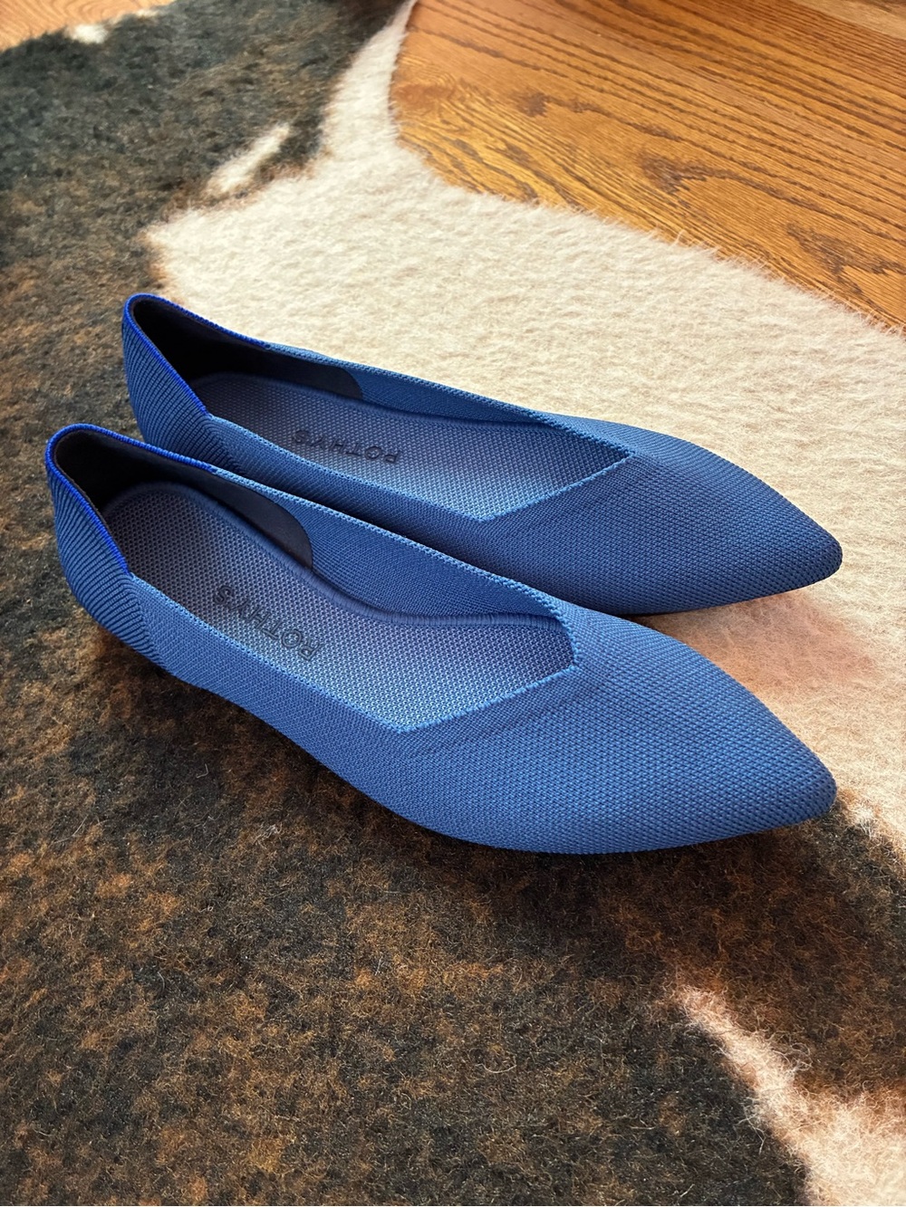 Rothy's Pointed Toe Flats in Blue - Picture 4 of 5